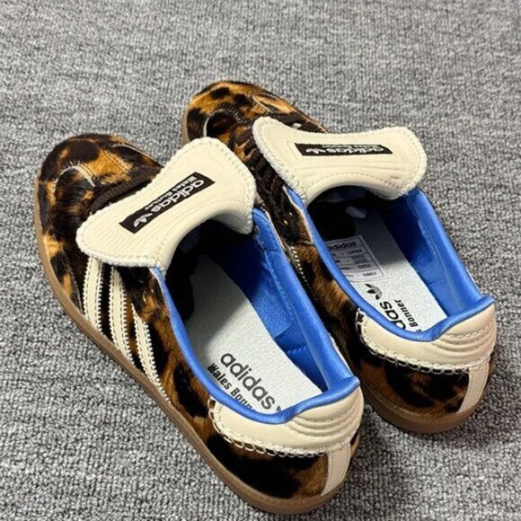 New Adidas x Wales Bonner Samba Pony Leopard Print Women's Sneaker - Picture 2 of 6